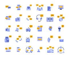 Message flat icon set vector