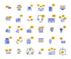 Message flat icon set vector