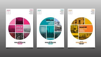 Segmented circle abstract city cover templates vector