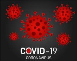 Red Covid-19 particles vector