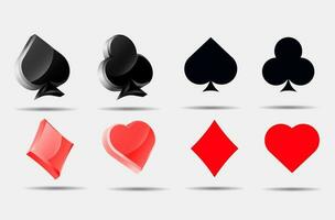 Playing cards suits set vector