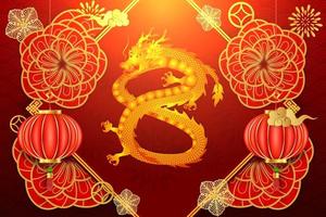 Chinese new year design with number 8 dragon vector
