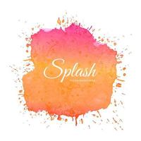 Abstract gradient pink orange watercolor splash texture vector