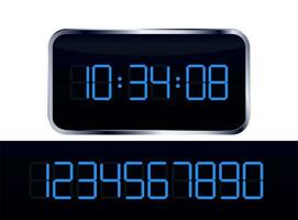 Digital clock with number pack vector