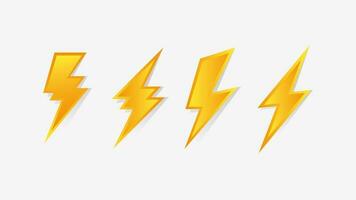 Set of lightning bolt icons vector