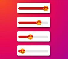 Love emoji slider box set vector