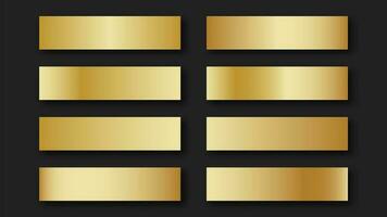 Set of gold gradient strips vector