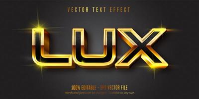 Lux text shiny gold style editable text effect