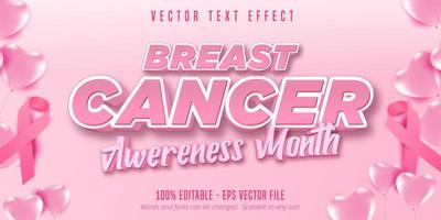 Breast cancer awareness month text vector