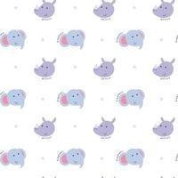 Elephant and rhino seamless pattern vector