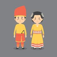 Character Wearing Southeast Sulawesi Traditional Dress vector
