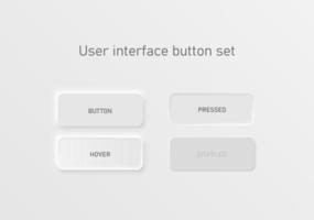 Very high detailed white user interface button set vector