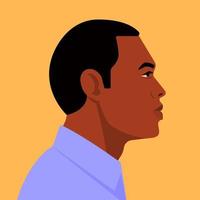retrato lateral de un hombre negro vector