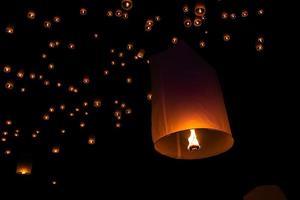 Illuminated fire lanterns  photo