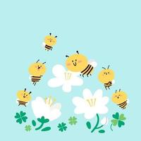 Bee Pollination Concept  vector