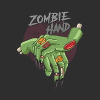 Zombie hands and text  vector