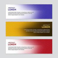 conjunto de banner hexagonal perforado colorido vector