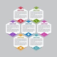 plantilla de banner de infografía hexagonal vector