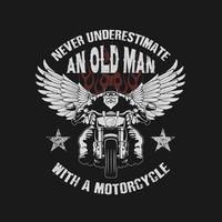 Old man with a motorcycle design