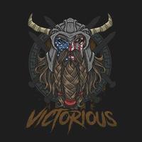 Victorious American warrior design vector