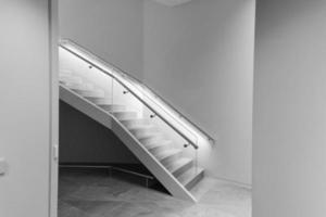 Grayscale interior staircase