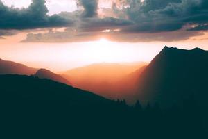 Silhouette of mountains photo