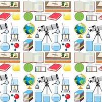 Seamless background design with school equipments vector