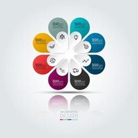 colorida infografía de negocios con 8 opciones