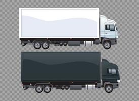 Trucks White and Black Branding Isolated Icon vector