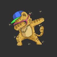 Cute cat dabbing vector