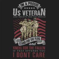 Proud US veteran quote t-shirt design vector