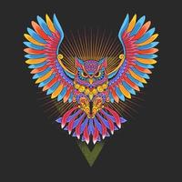 Colorful ornamental owl vector