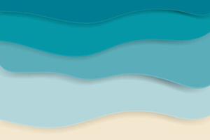 Paper sea waves in sea green shades vector
