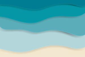 Paper sea waves in sea green shades vector