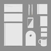 Blank white corporate identity template set vector