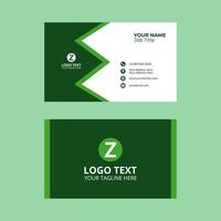 Green Pointed Design Business Card vector