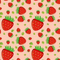 Seamless pattern with strawberries vector
