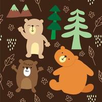 Bear seamless pattern vector