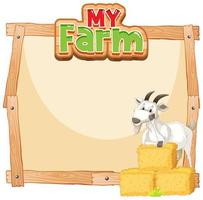 Border template design with goat and hay vector