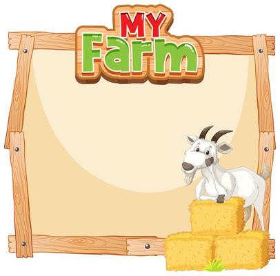 Border template design with goat and hay