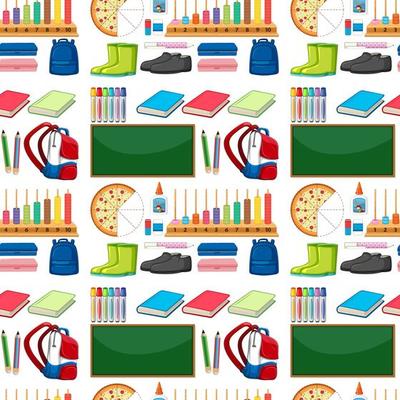 Seamless school items pattern