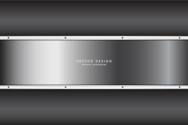 Metallic silver gradient panel over dark gray gradient