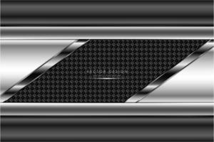 Metallic gray and silver plates with carbon fiber texture vector