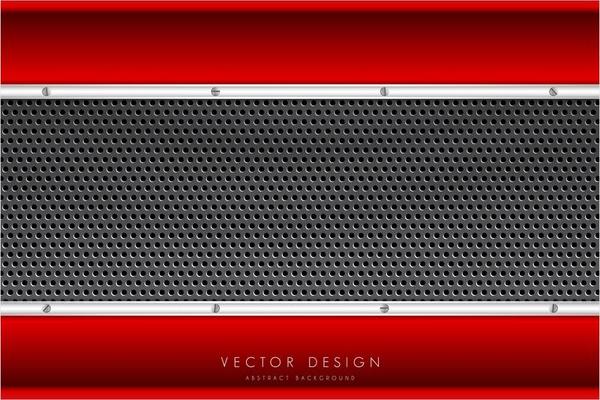 Metallic red and silver borders and carbon fiber texture