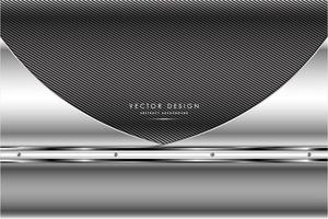 Metallic gray and silver carbon fiber design vector