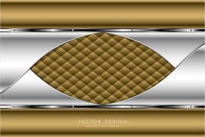 Gold and silver metal with upholstery modern design vector