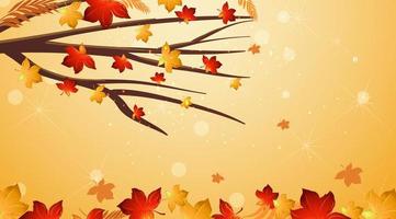 Template with red leaves on the tree and ground vector