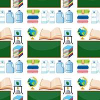Seamless pattern with blackboard and scholar elements vector