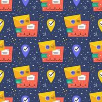 Mailbox, envelope safe delivery seamless pattern vector