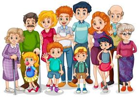 miembros de la familia con hijos y todos los parientes vector